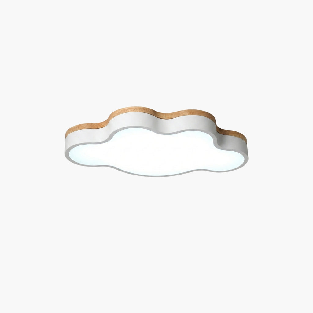 Plafonnier LED Bois Forme Nuage Design