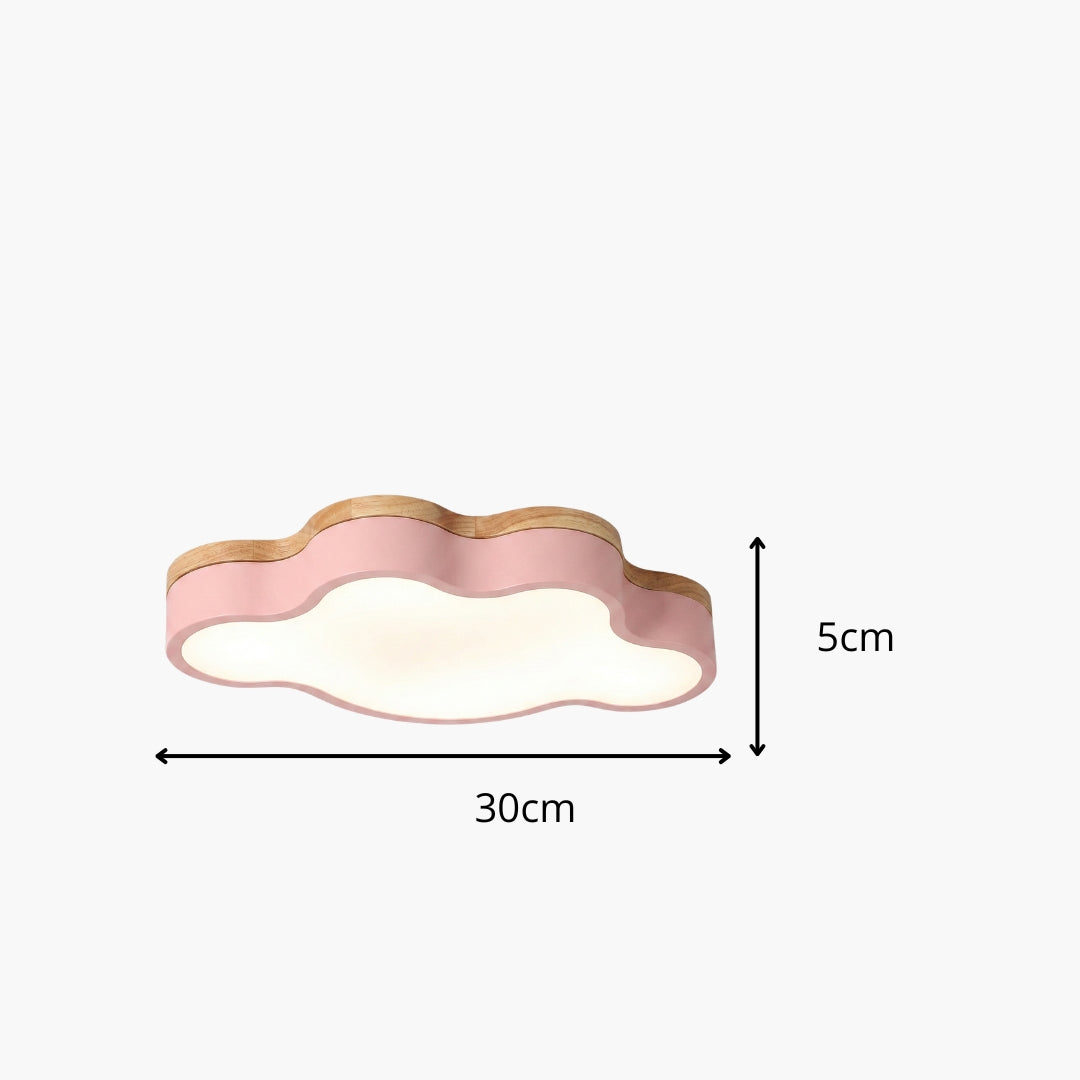 Plafonnier LED Bois Forme Nuage Design