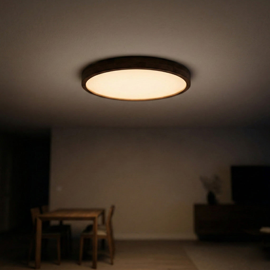 Plafonnier LED géométrique en bois Evelyn