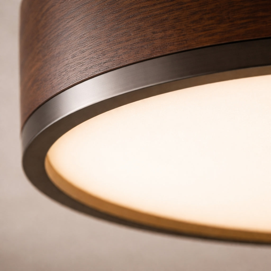 Plafonnier LED géométrique en bois Evelyn