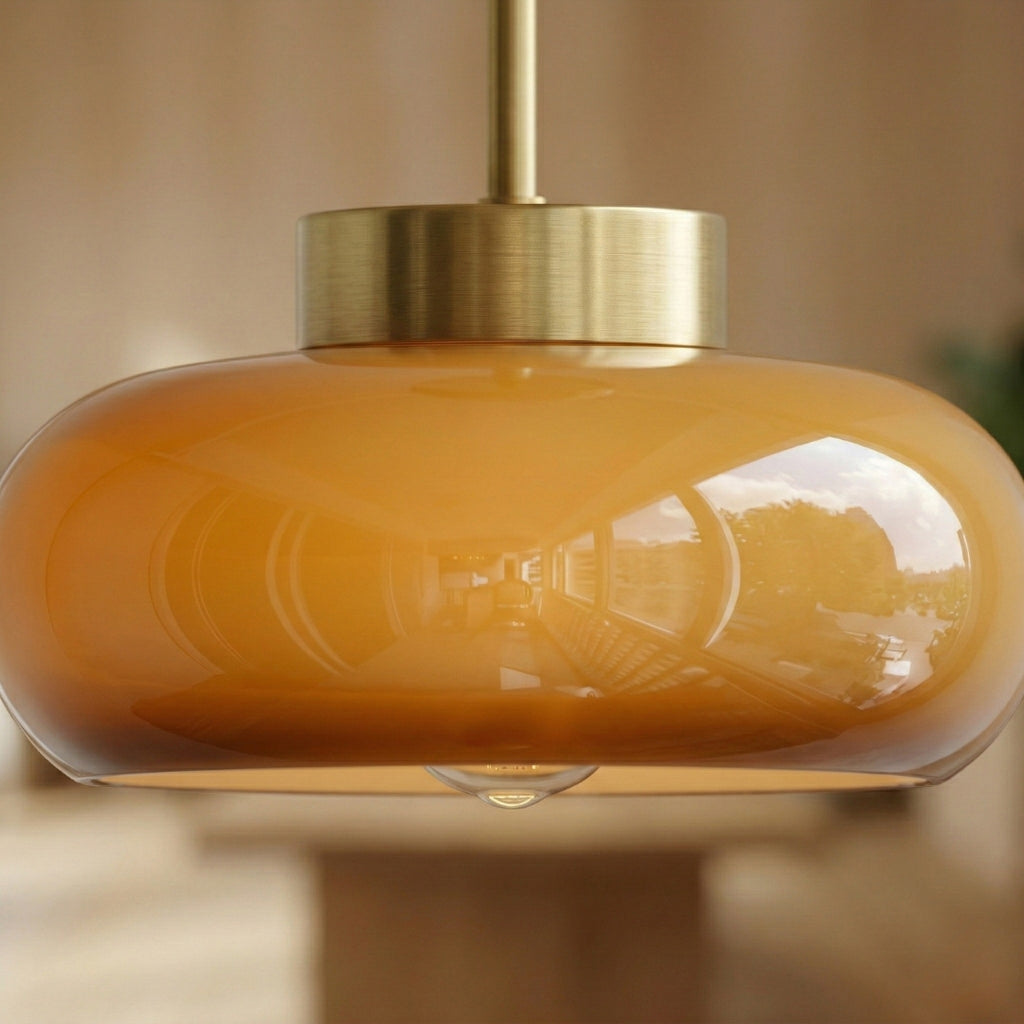 Plafonnier Vintage en Verre Géométrique