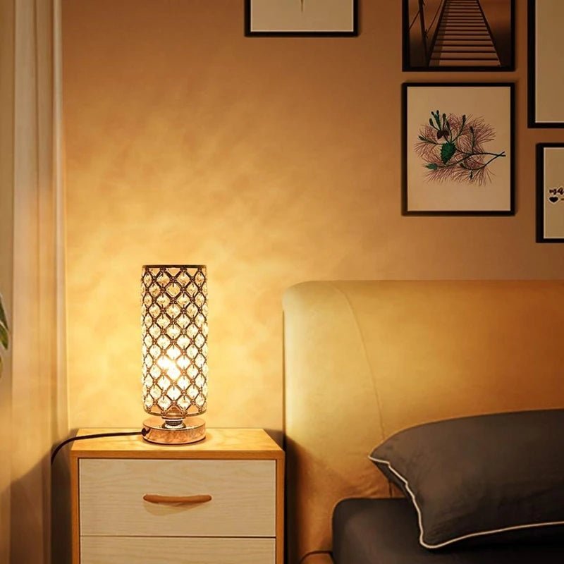 Luxury Crystal Table Lamp Night Lamp Diamond Crystal Decorative Table Lamp Bedroom Bar Night Light LED Desk Night Light Lamps