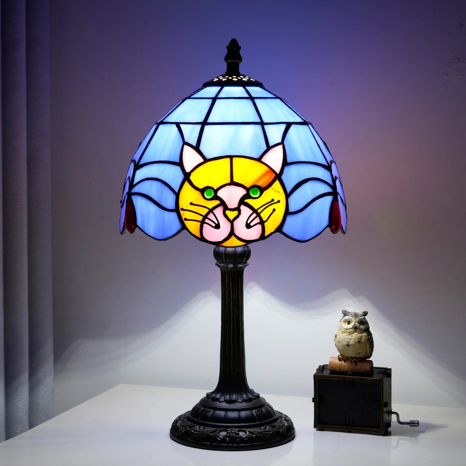 Black Cat Table Lamp for Bedroom Nightstand Decor,Animal Nursery Bedside Lamp for Kid Study Room,Cute Desk Lamp for Girl Room