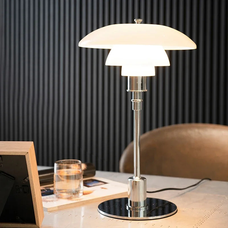 Danish Designer Nordic Glass Desk Lamp Retro Luxurious Living Room Bedroom Study Bedside Table Led Lights Modern Home Decoration