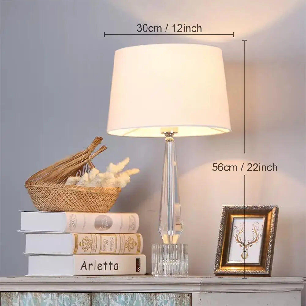 Modern Crystal Table Lamp Living Room Bedroom Bedside Table Remote Control Desk Lamp Room Decoration LED Light Fixture