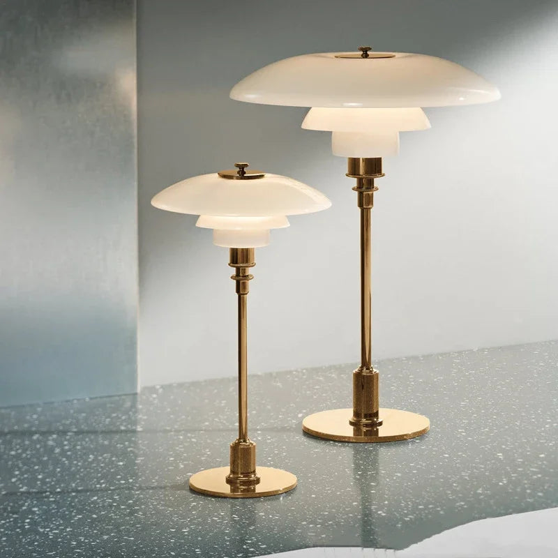 Danish Designer Nordic Glass Desk Lamp Retro Luxurious Living Room Bedroom Study Bedside Table Led Lights Modern Home Decoration