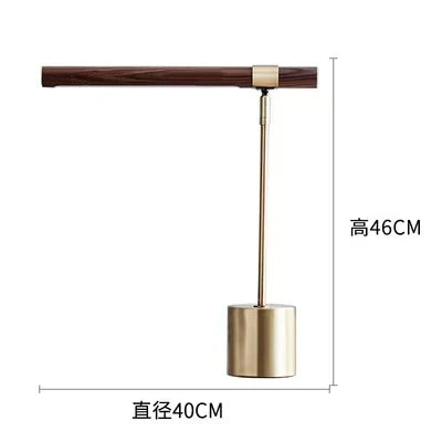Modern simple wood grain LED desk lamp hotel art decoration table lamp bedroom study eye protection reading table lamp indoor