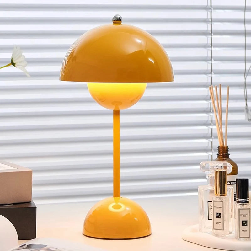 Tradition Flowerpot Portable LED Table Lamp Showcases a Simple yet Elegant Design Rechargeable Mushroom Dimming Touch Stick Lamp