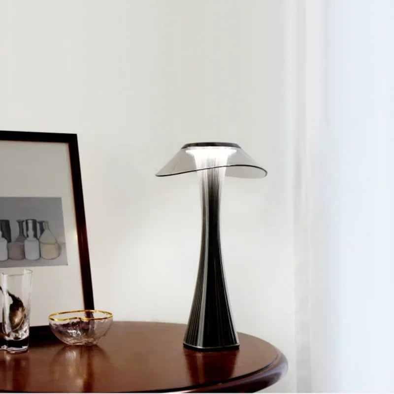 LED Table Lamp USB Charging Dimmable Protection Eyes Smart Touch Switch Bedside Lamps Transparent Crystal Creative Table Light