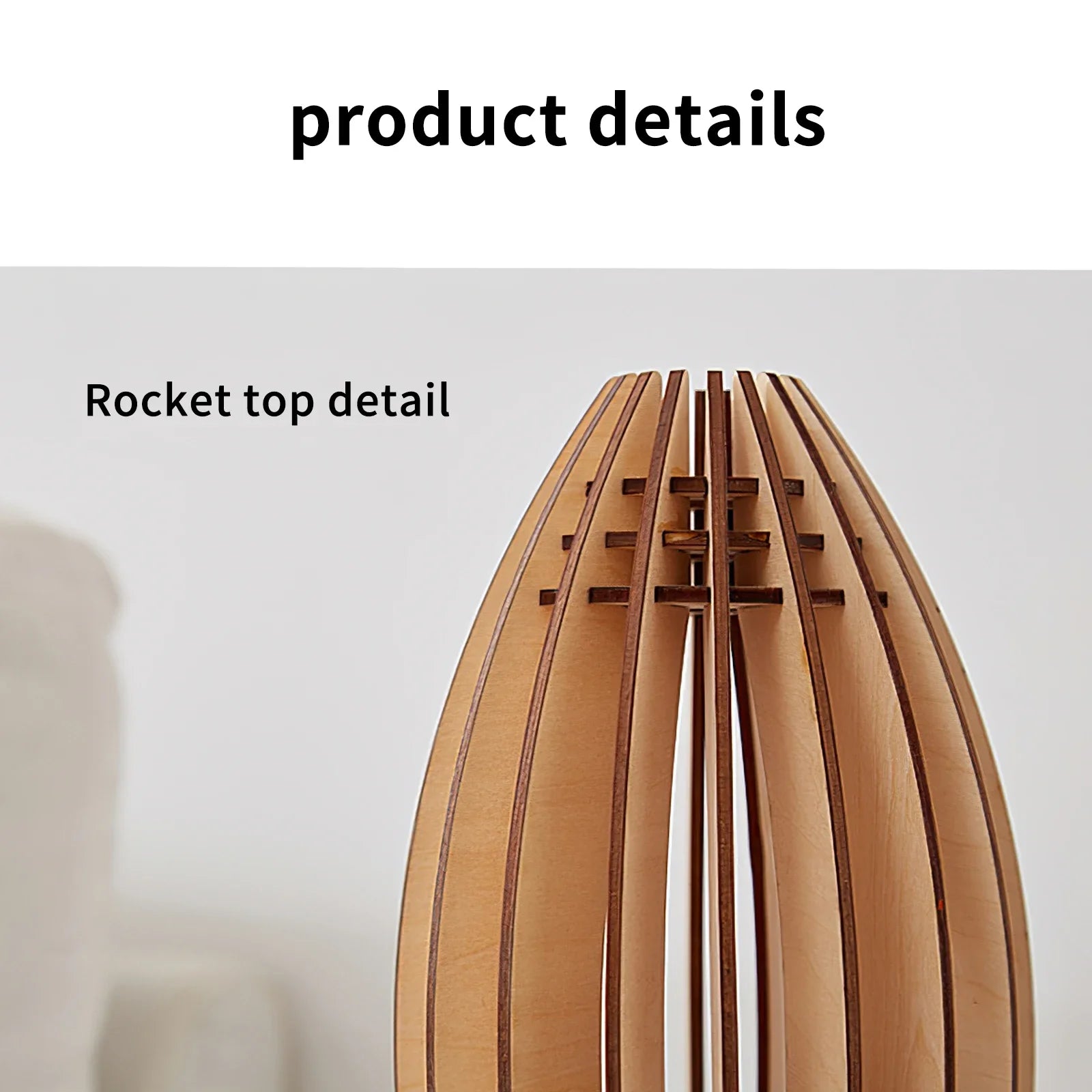 Wooden Led Space Rocket Lamp Handmade Wood Carving Rocket Night Light Decorative Desktop Table Lamp Kids Children Gifts