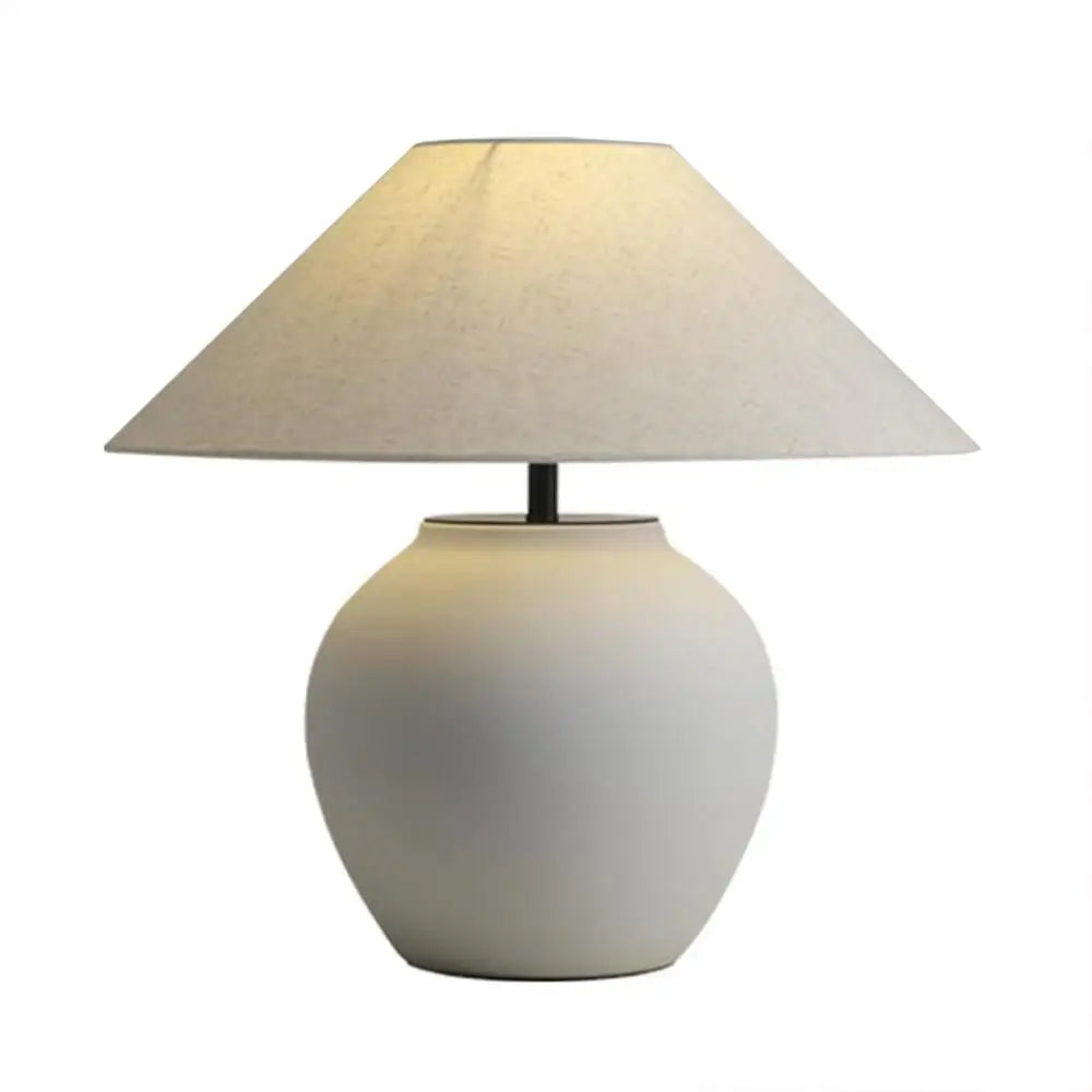Wabi Sabi Style Ceramic Table Lamp Living Room Coffee Table Black Oversized Decorative Desk Lamp Japanese Retro Lighting Fixture