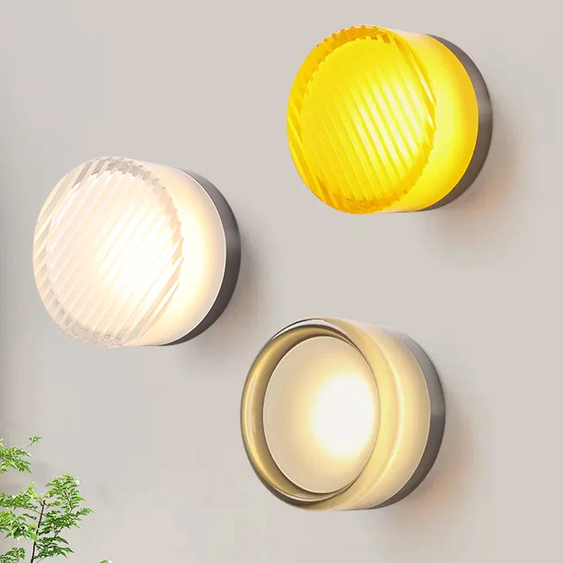 Nordic LED Wall Lamp Amber Jelly Interior Decoration Acrylic Small Wall Lamp Bedroom Living Room Balcony Entrance Hotel Lighting