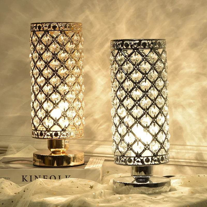 Luxury Crystal Table Lamp Night Lamp Diamond Crystal Decorative Table Lamp Bedroom Bar Night Light LED Desk Night Light Lamps