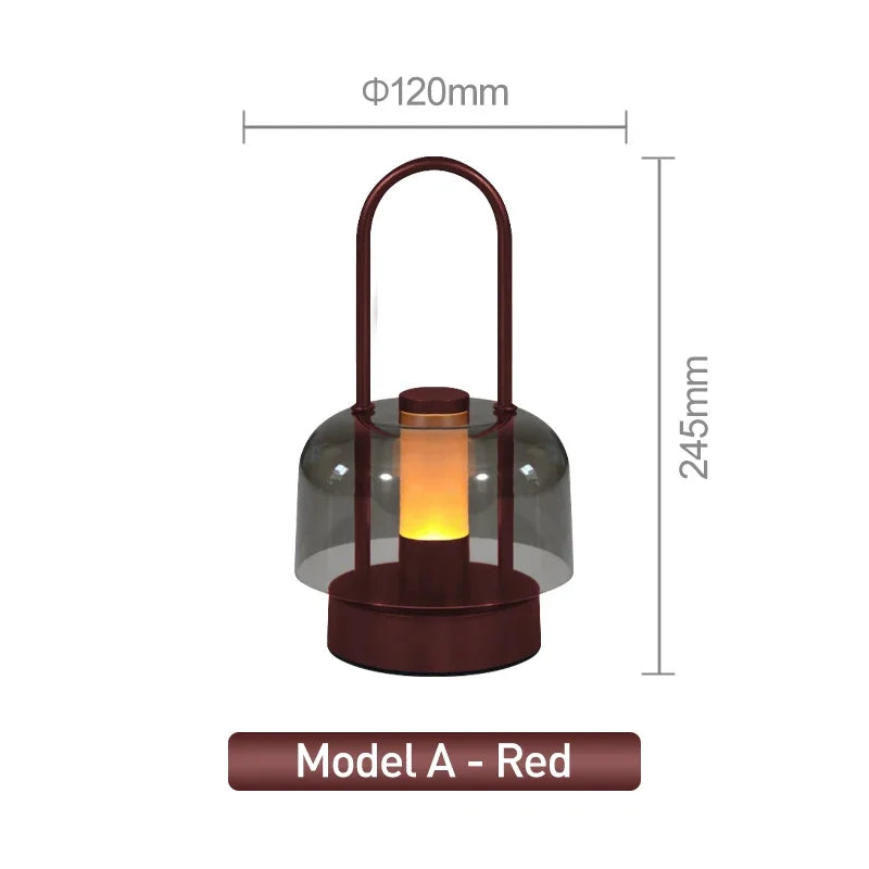 Modern Retro Nordic Desk Lamp Rechargeable Indoor Table Lamp Camping Lamp Night Light for Bedroom Campe Reading Home Decoration