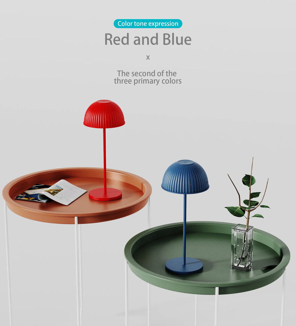 Modern Luxury Desk Night Light Camping Portable Outdoor Folding Mushroom LED Cordless Battery Rechargeable Table Lamp Restaurant