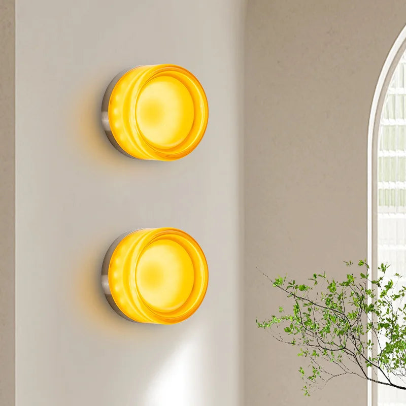 Nordic LED Wall Lamp Amber Jelly Interior Decoration Acrylic Small Wall Lamp Bedroom Living Room Balcony Entrance Hotel Lighting