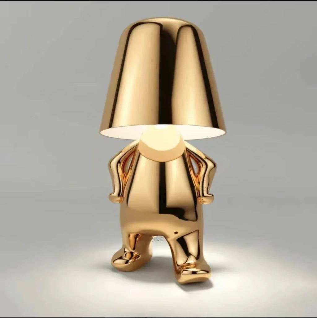 Modern New Thinker Golden Statue Desk Lamp Bedroom Touch Atmosphere Usb Charging Decorative Desk Lamp Ornament