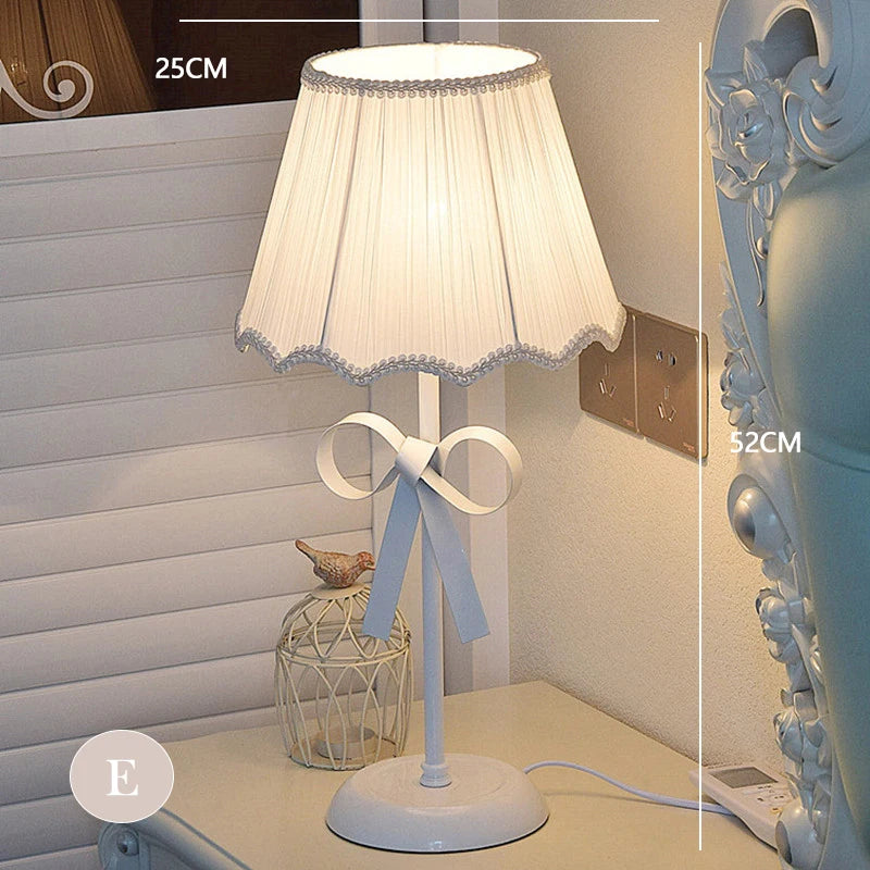 Pink Princess Room Bow Table Lamps Pink Bow Lamp Creative Nordic Children's Room Baby Room Bedside Girl Bedroom Table Lights LED
