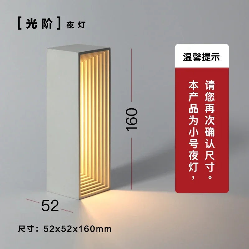 Industrial Warm White/Gray Concrete Stone Cement Table Lamp with Touch Dimming Switch LED Desk Lights for Christmas Decoration