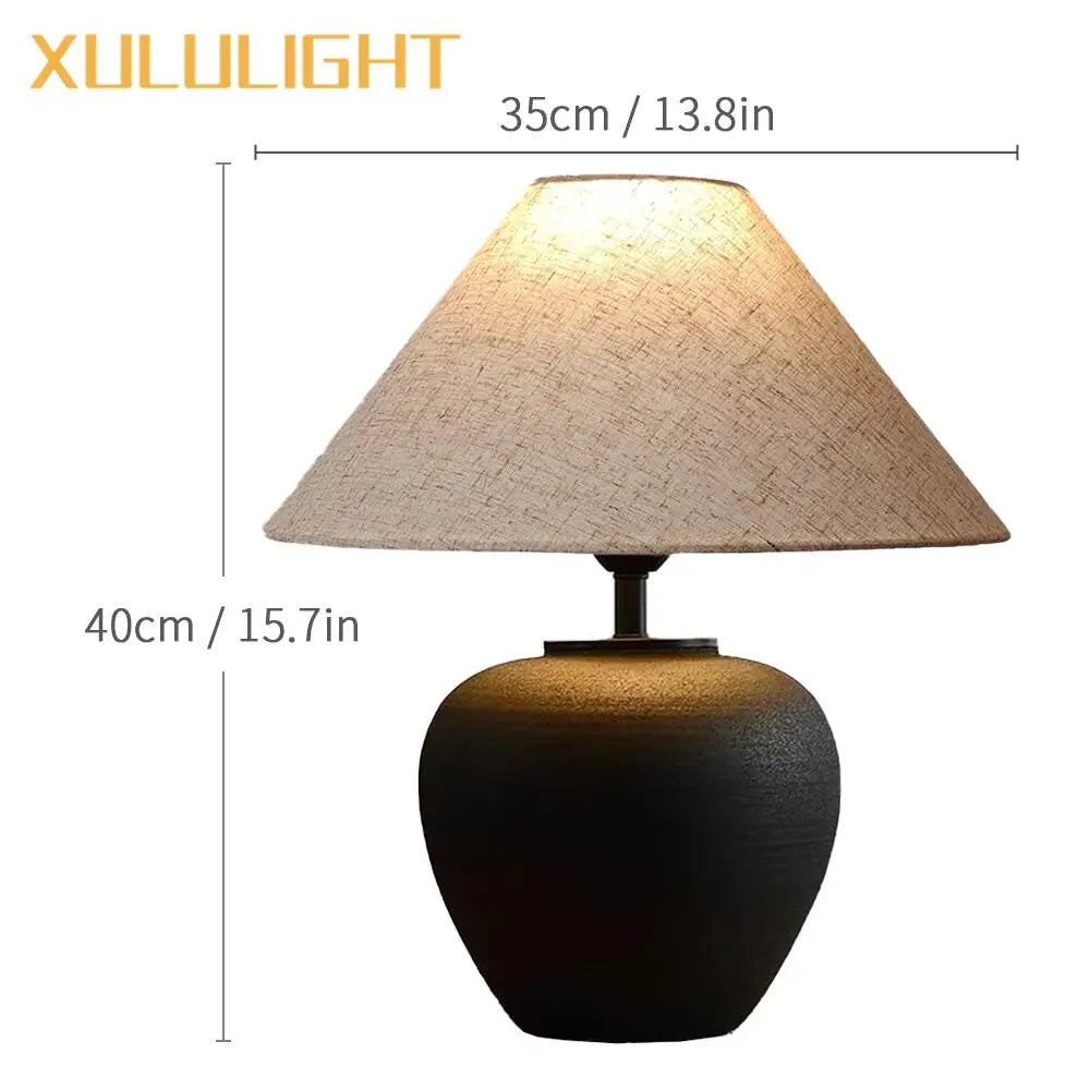 Ceramic Desk Lamp Wabi Sabi Style Mushroom Lamp Retro Bedside Decoration Table Lamp Bedroom Study Decoration Light Fixture