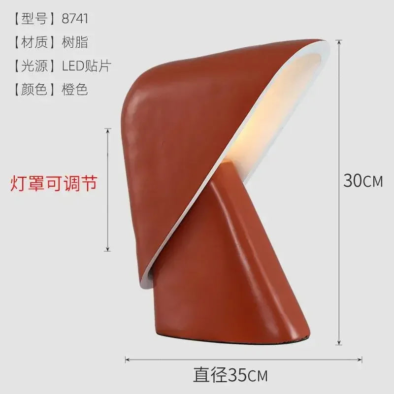 Modern Minimalist Resin LED Desk Lamp Designer Creative Bedroom Bedside Light Study Living Room Decor Atmosphere Table Lighting