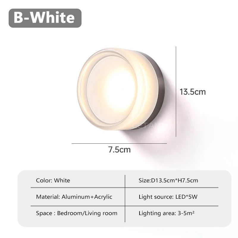 Nordic LED Wall Lamp Amber Jelly Interior Decoration Acrylic Small Wall Lamp Bedroom Living Room Balcony Entrance Hotel Lighting