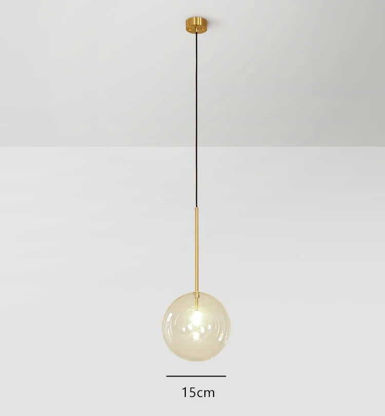 Suspension Boule en Verre LED Style Nordique Moderne