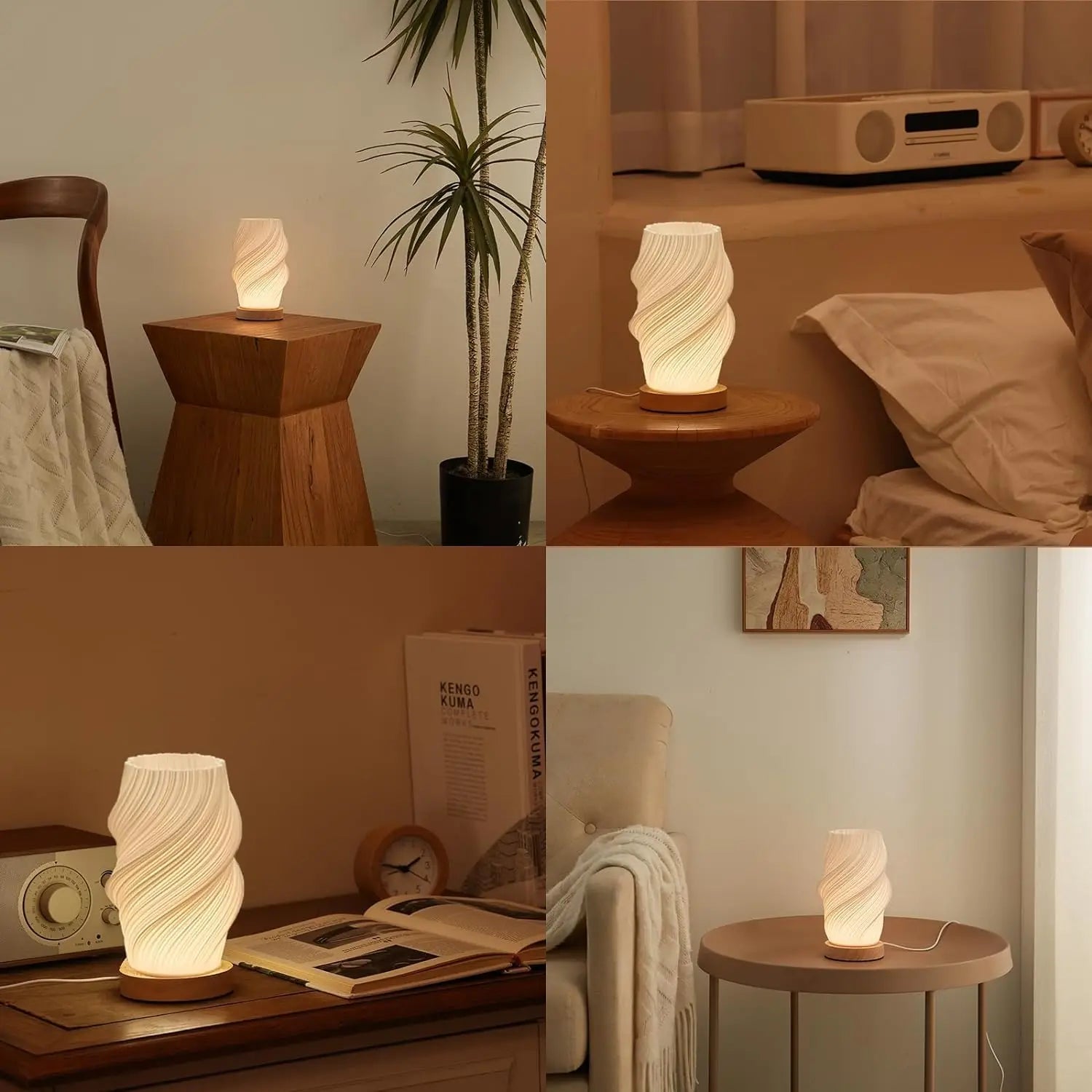 French Cream Style 3D Printed Lampshade Desk Lamp Bedroom Study Children's room Internet Red Atmosphere Decoration Desk Lamp
