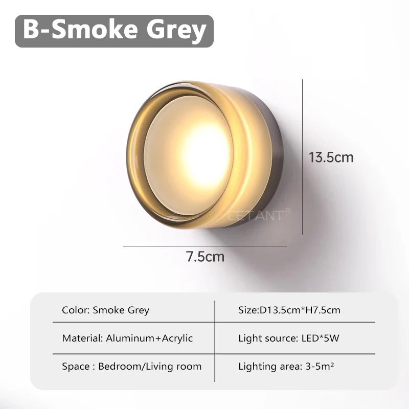 Nordic LED Wall Lamp Amber Jelly Interior Decoration Acrylic Small Wall Lamp Bedroom Living Room Balcony Entrance Hotel Lighting