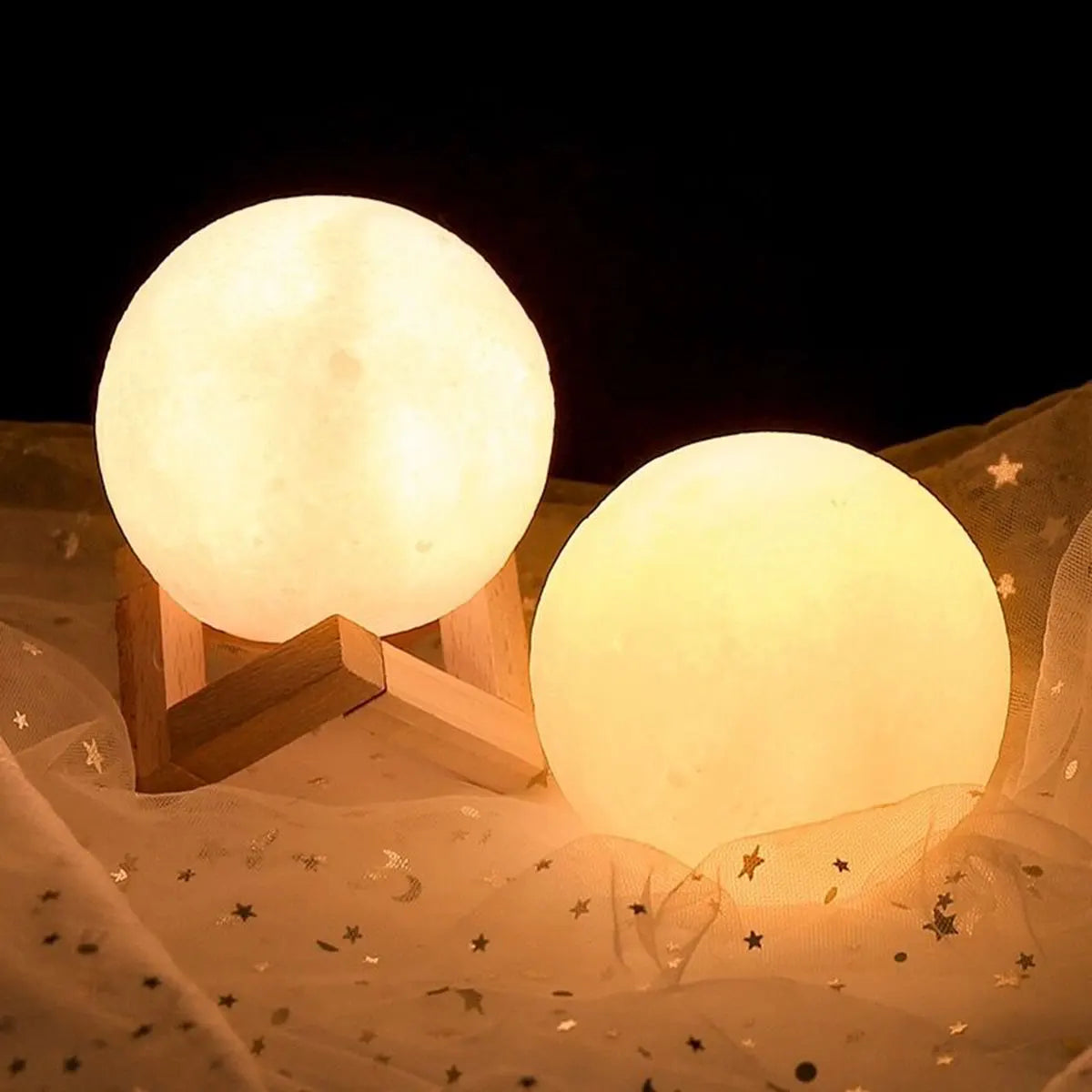 8cm Moom Night Light Romantic Atmosphere Creative Gift Moon Light LED Bedroom Bed Decoration Ambiance Light Lamp Soft Warm Light