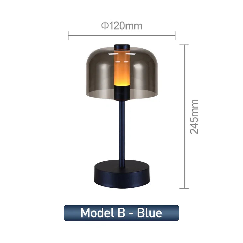 Modern Retro Nordic Desk Lamp Rechargeable Indoor Table Lamp Camping Lamp Night Light for Bedroom Campe Reading Home Decoration