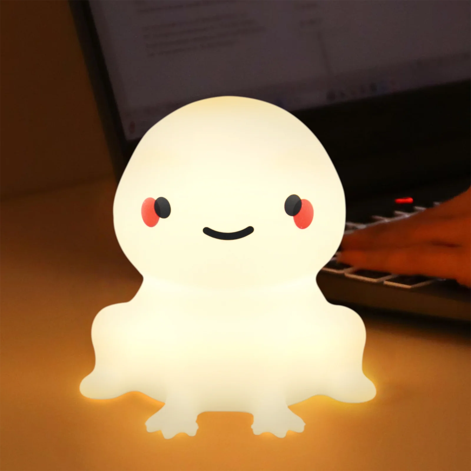 Cute Silicone Unicorn Sheep Hamster RGB LED Night Light USB Rechargeable Cartoon Animal Touch Lamp for Kids Bedroom Decor Gift