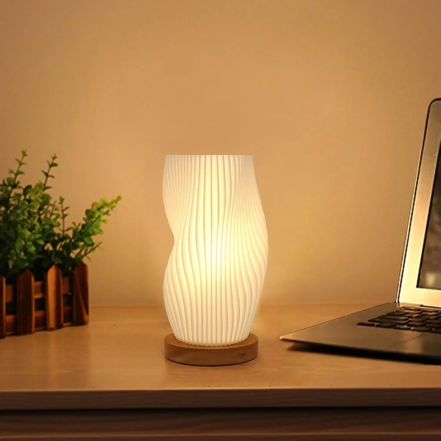 French Cream Style 3D Printed Lampshade Desk Lamp Bedroom Study Children's room Internet Red Atmosphere Decoration Desk Lamp