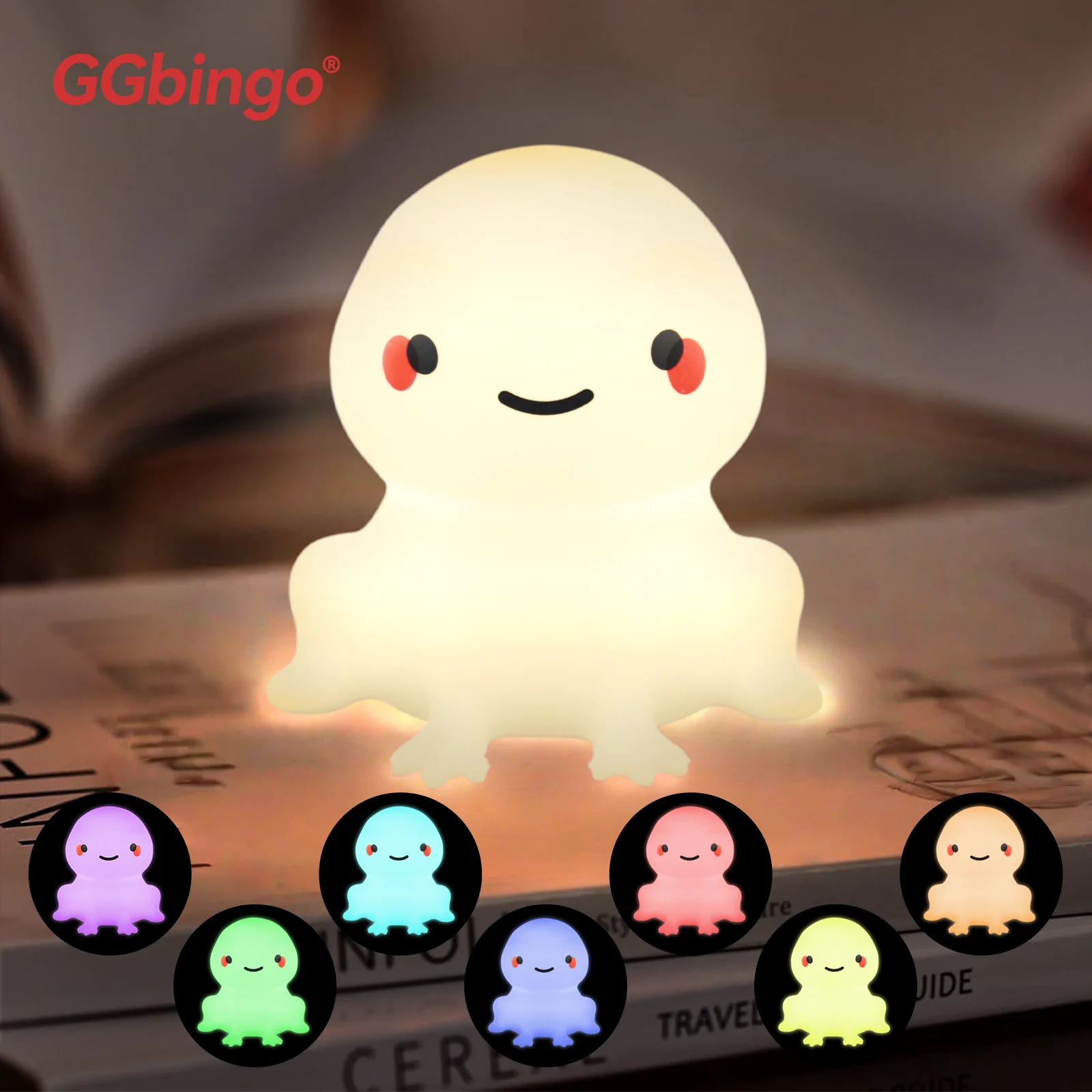 Cute Silicone Unicorn Sheep Hamster RGB LED Night Light USB Rechargeable Cartoon Animal Touch Lamp for Kids Bedroom Decor Gift