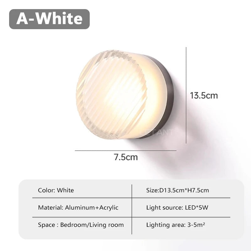 Nordic LED Wall Lamp Amber Jelly Interior Decoration Acrylic Small Wall Lamp Bedroom Living Room Balcony Entrance Hotel Lighting