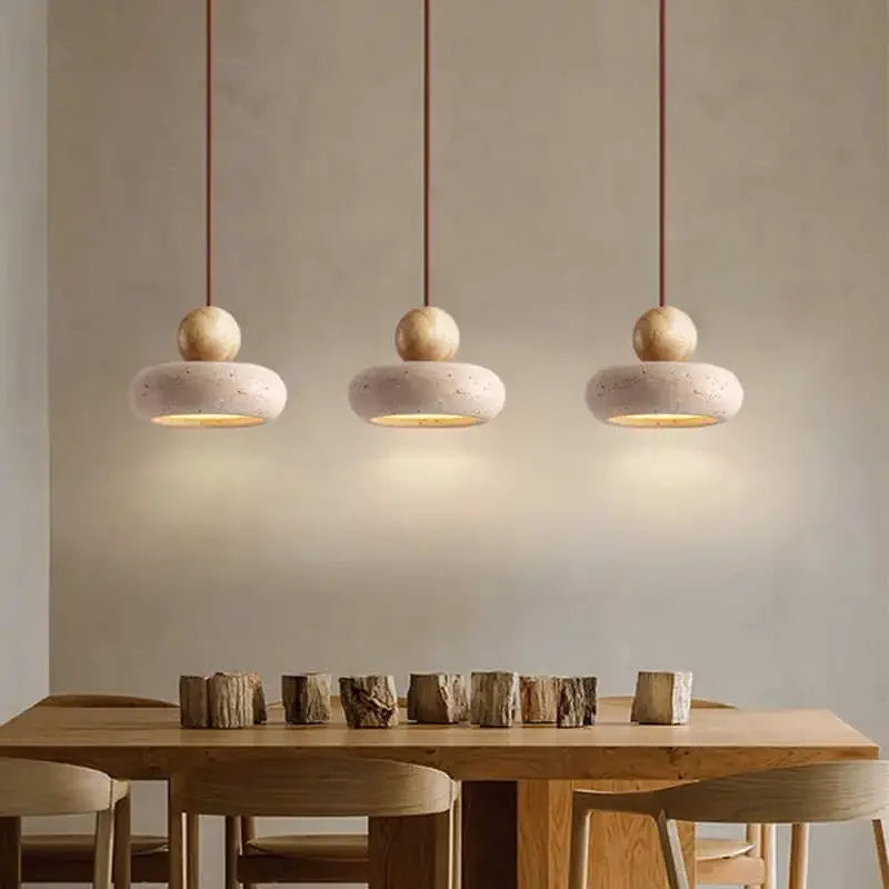 Vintage pendant light with natural yellow agate stone, perfect for bedroom or restaurant