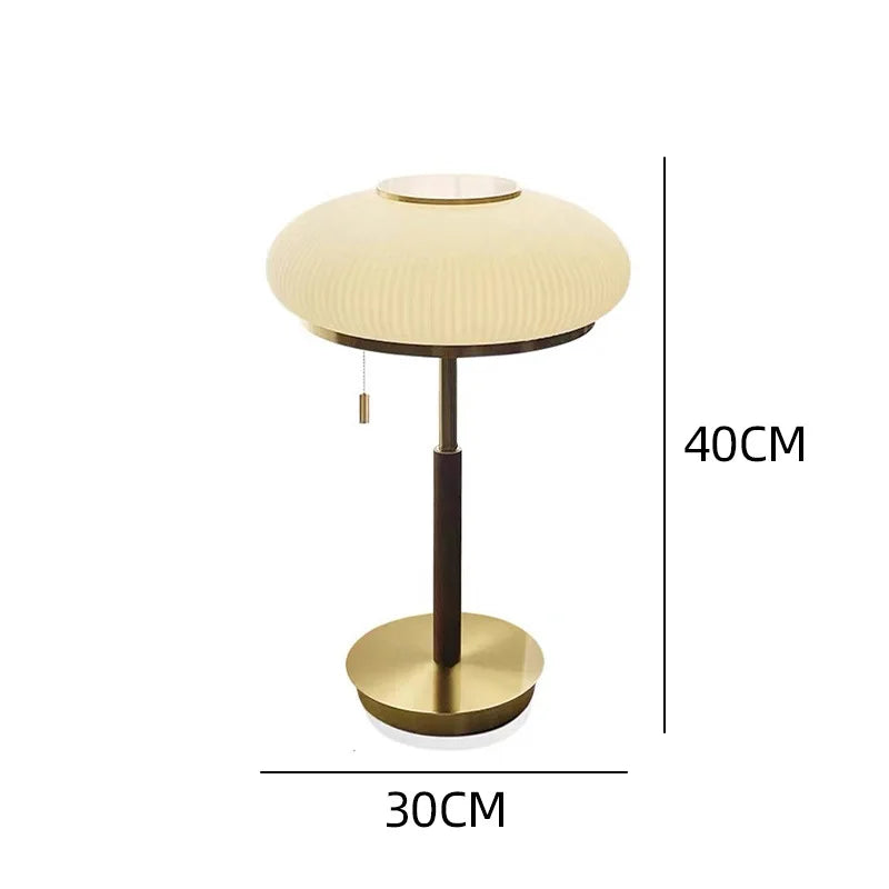 Nordic Vintage Table Lamp White Glass Desk Light for Bedroom