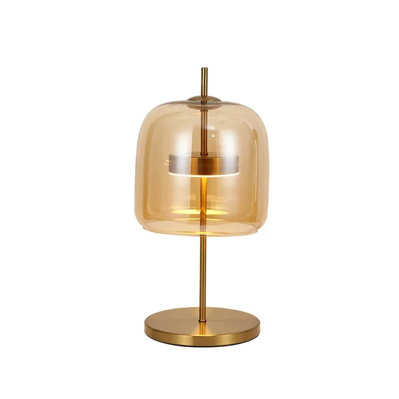 Modern Glass Art Led Table Lamp Designer Smoky Gray Cognac Glass Desk Floor Lamp Living Room Bedroom Bedsidee Decorative Home