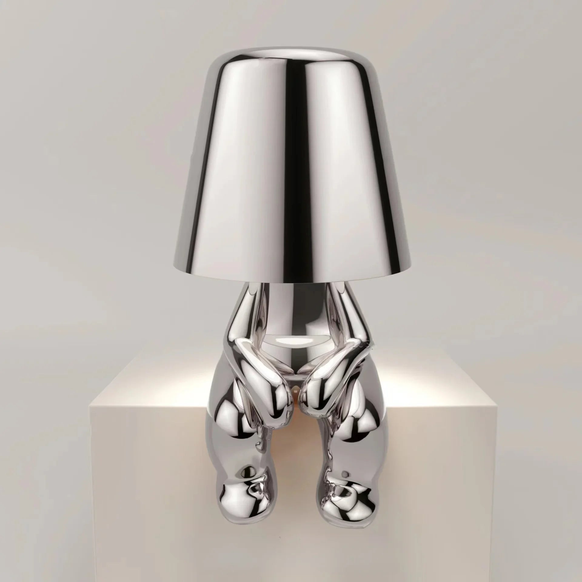 Modern New Thinker Golden Statue Desk Lamp Bedroom Touch Atmosphere Usb Charging Decorative Desk Lamp Ornament