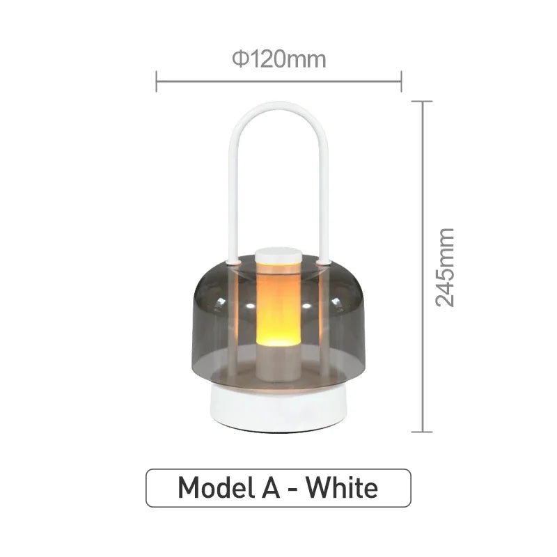 Modern Retro Nordic Desk Lamp Rechargeable Indoor Table Lamp Camping Lamp Night Light for Bedroom Campe Reading Home Decoration