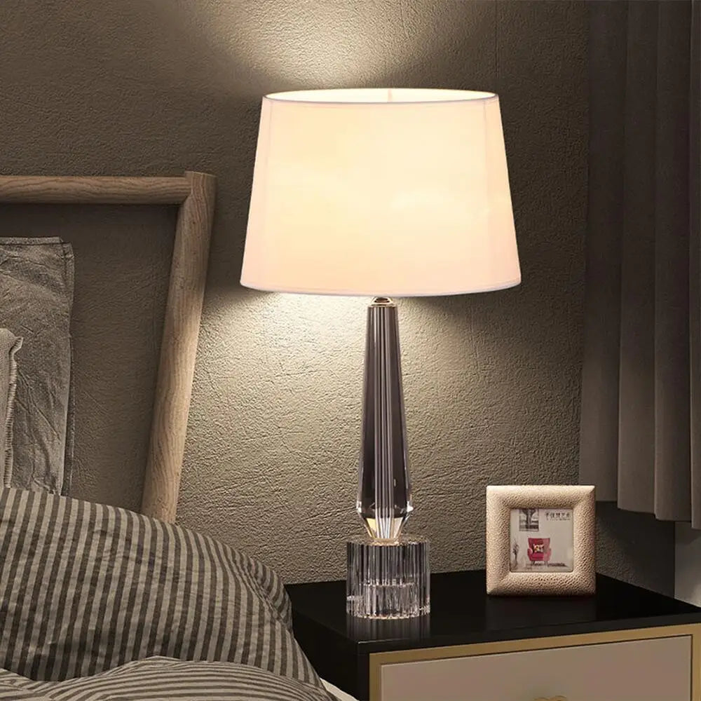 Modern Crystal Table Lamp Living Room Bedroom Bedside Table Remote Control Desk Lamp Room Decoration LED Light Fixture