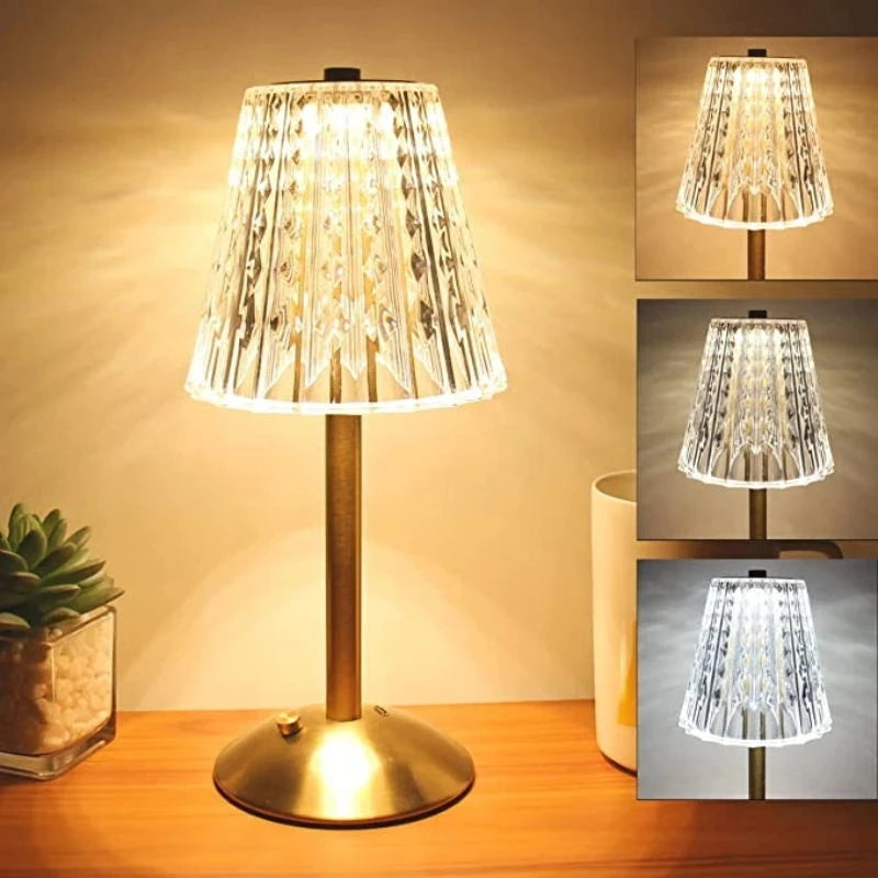 Bar Touch Table Lamp Rechargeable Wireless Desk Lamp Portable Bedroom Night Light LED Decor Lights for Coffee Hotel Restaurant