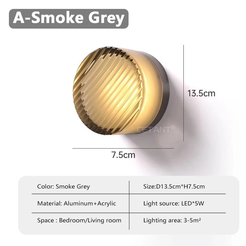 Nordic LED Wall Lamp Amber Jelly Interior Decoration Acrylic Small Wall Lamp Bedroom Living Room Balcony Entrance Hotel Lighting