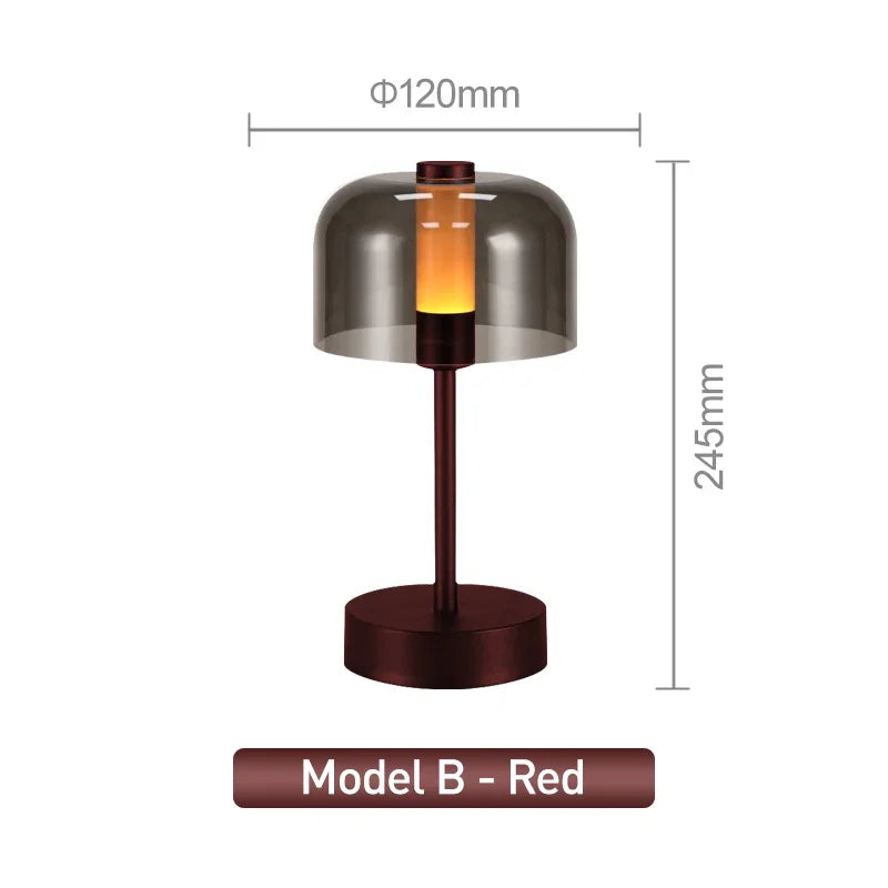 Modern Retro Nordic Desk Lamp Rechargeable Indoor Table Lamp Camping Lamp Night Light for Bedroom Campe Reading Home Decoration