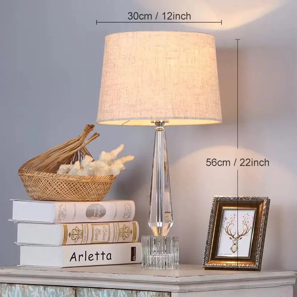 Modern Crystal Table Lamp Living Room Bedroom Bedside Table Remote Control Desk Lamp Room Decoration LED Light Fixture