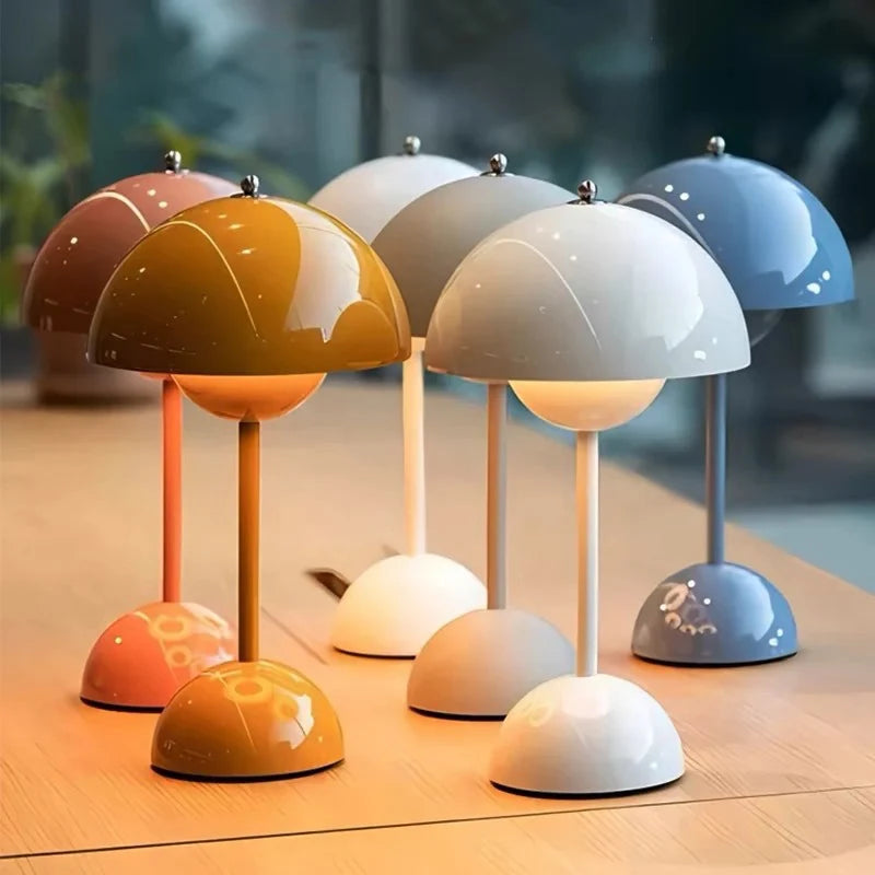 Tradition Flowerpot Portable LED Table Lamp Showcases a Simple yet Elegant Design Rechargeable Mushroom Dimming Touch Stick Lamp
