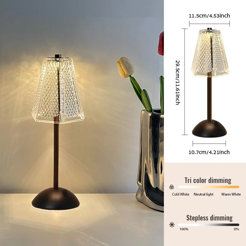 LED Table Lamp touch lamp rechargeable LED light vintage lamp Wireless Reading lamp for bedroom desk lamp bedside table Bar home