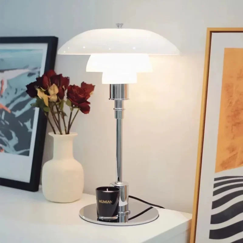 Danish Designer Nordic Glass Desk Lamp Retro Luxurious Living Room Bedroom Study Bedside Table Led Lights Modern Home Decoration