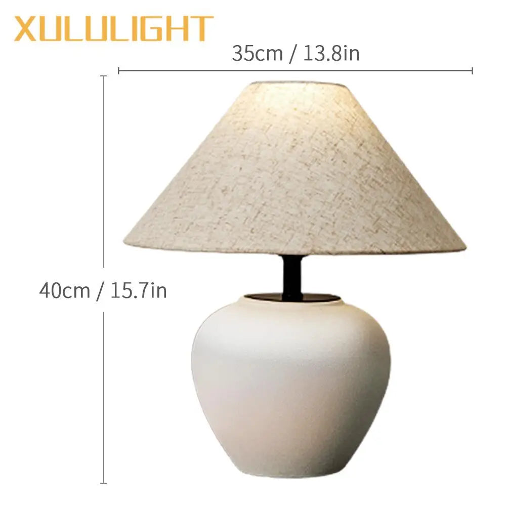 Ceramic Desk Lamp Wabi Sabi Style Mushroom Lamp Retro Bedside Decoration Table Lamp Bedroom Study Decoration Light Fixture