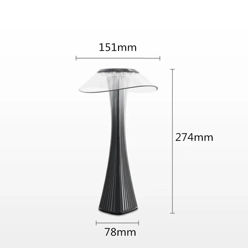 LED Table Lamp USB Charging Dimmable Protection Eyes Smart Touch Switch Bedside Lamps Transparent Crystal Creative Table Light